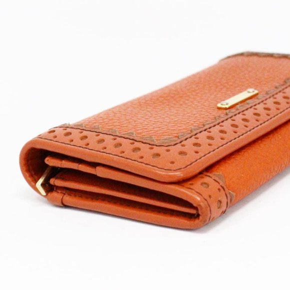 BURBERRY #MCA056 Orange Leather Wallet - Picture 5 of 8